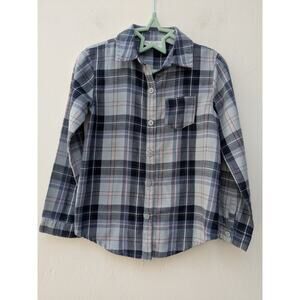 Children's Place Girls Button Up Collared Shirt Long Sleeve Blue Size 4